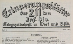 Accéder à la page "Erinnerungsblätter der 211. Infanterie-Division"