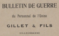 Accéder à la page "Bulletin de guerre du personnel des usines Gillet (Villeurbanne)"