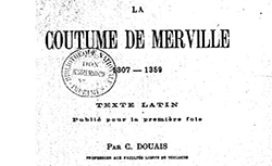 Accéder à la page "La coutume de Merville, 1307-1359"