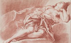 La dormeuse : estampe, Boucher inven. ; Bonnet sculp.