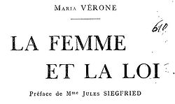 Vérone, Maria. La femme et la loi (1920)