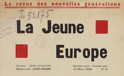 Accéder à la page "Jeune Europe (La) (Paris, 1930)"