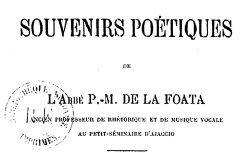 Accéder à la page "La Foata, Souvenirs poétiques"