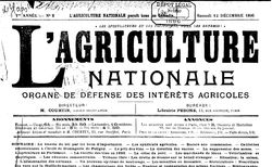 Accéder à la page "Agriculture nationale (L')"