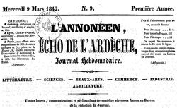 Accéder à la page "Anonnéen (L'), Écho de l'Ardèche "