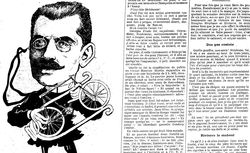 Edouard de Perrodil dessin d'Emile Cohl in L'Auto-vélo : journal comique & illustré (19-12-1897)