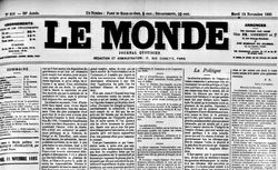 Accéder à la page "Monde (Le )"