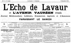 Accéder à la page "Écho de Lavaur et l'Avenir vauréen réunis (L')"