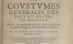 Accéder à la page "Coustumes générales des pays et duché de Bretagne "