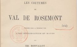 Accéder à la page "Coutumes du val de Rosemont"