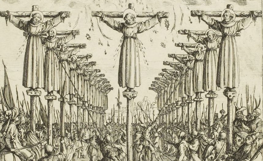 Jacques Callot , [Les martyrs du Japon] : [estampe] ([1er état]) / Callot fec , 1627-1628.
