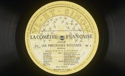 Les précieuses ridicules / Molière ; Robert Manuel (Mascarille), Georges Chamarat (Gorgibus), Robert Hirsch (Jodelet)... [et al.], voix, SVM AB/54-5