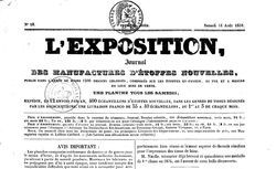 Accéder à la page "Exposition (L') : journal des manufactures de tissus et d'étoffes nouvelles"