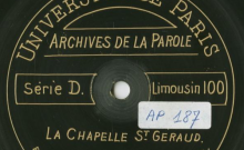 Accéder à la page "Dialogue sur la tuerie du cochon / Victorine Abrivie (aubergiste) et Joseph-Francis Branchat de Léobazel (ancien fonctionnaire des Finances), voix."