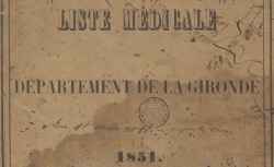 Accéder à la page "Liste médicale du département de la Gironde (1851)"