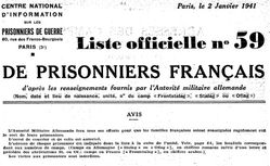 Accéder à la page "Liste officielle des prisonniers français (1940-1941)"
