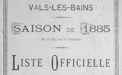 Accéder à la page "Liste des étrangers à Vals (saison de 1885)"