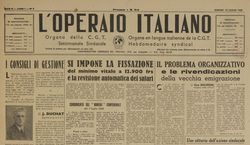 Accéder à la page "Operaio italiano : quindicinale sindacale dei lavoratori italiani emigrati (L')"