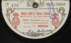 Ballo Excelsior : Valzer (Il Risorgimento) ; Manzotti, comp. ; Musica della R. Marina Italiana ; M.° Cav. Seba Matacena, dir.