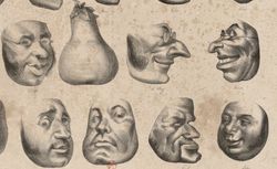 Masques de 1831. [sic, pour : 1832] : estampe, Daumier, Honoré (1808-1879). Lithographe
