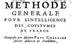 Accéder à la page "Méthode générale pour l'intelligence des coustumes de France"