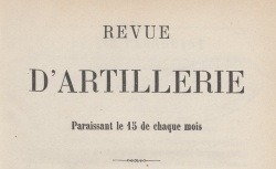 Accéder à la page "Revue d'artillerie"