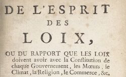 De l'esprit des lois - 1748