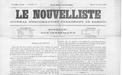 Accéder à la page "Nouvelliste (Le) : journal hebdomadaire (Nouméa, Nouvelle-Calédonie)"