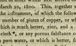 NICHOLSON, William (1753-1815) Account of the new Electrical or Galvanic Apparatus of Sig. Alex. Volta