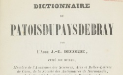 Accéder à la page "Decorde, Dictionnaire du patois du pays de Bray"
