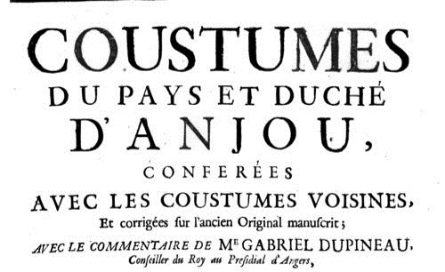 Accéder à la page "Documents de la Bibliothèque municipale de Lyon concernant la coutume d'Anjou"