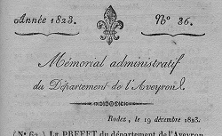 Accéder à la page "Mémorial administratif du département de l'Aveyron"