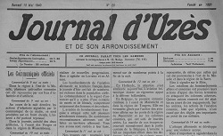 Accéder à la page "Affiches, annonces et avis divers de l'arr. d'Uzès / Journal d'Uzès et de son arrondissement"
