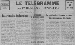 Accéder à la page "Le Télégramme des Pyrénées-Orientales (Perpignan)"