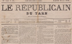 Accéder à la page "L'aigle du Tarn / La liberté, journal de Castres / Le républicain du Tarn"