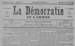 Accéder à la page "La Démocratie de l'Ariège (Pamiers)"