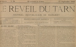 Accéder à la page "Le Réveil du Tarn, journal républicain de Mazamet"