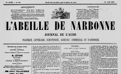 Accéder à la page "L'Abeille de Narbonne, journal de l'Aude"