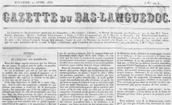 Accéder à la page "Gazette du Bas-Languedoc / L'Opinion du Midi  (Nîmes)"