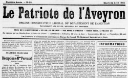 Accéder à la page "Le Patriote de l'Aveyron (Paris)"