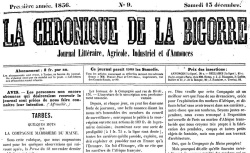 Accéder à la page "La Chronique de la Bigorre (Tarbes)"