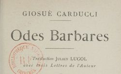Accéder à la page "Carducci, Giosuè (1835-1907)"