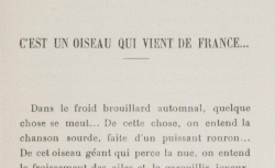 Accéder à la page "C’est un oiseau qui vient de France - Rêves de guerre, Nadine, 1916"