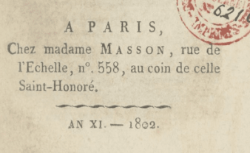 Catalogue de Madame Masson