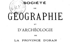 Accéder à la page "Société de géographie et d'archéologie de la province d'Oran"