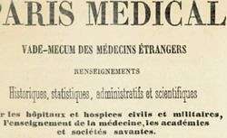 Accéder à la page "Paris médical, vade-mecum des médecins étrangers, renseignements... sur les hôpitaux...  - 1852-1853"
