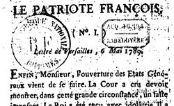 Accéder à la page "Patriote françois (Le)"