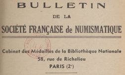 Accéder à la page "Comptes-rendus de la Société française de numismatique et d'archéologie "