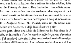 POINCARÉ, Henri (1854-1912) Analysis Situs