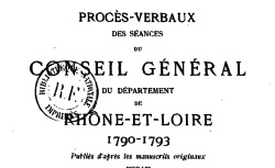 Accéder à la page "Procès-verbaux des séances du Conseil général de Rhône-et-Loire"